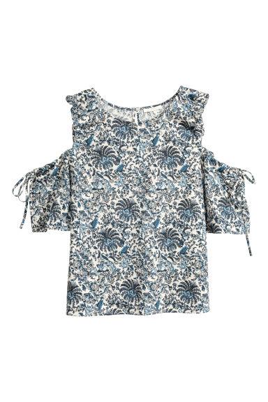 H & M - Top A Spalle Scoperte - Blu