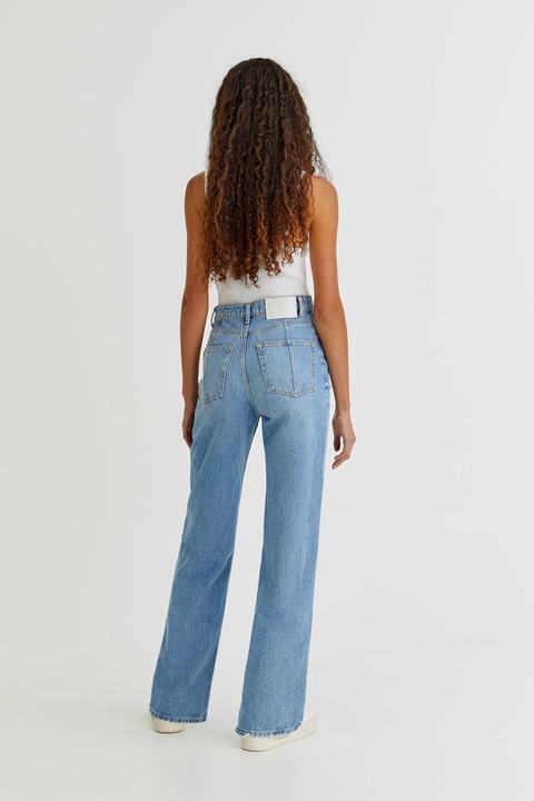 High-waist Jeans With Yoke Detail - Contains Recycled Cotton