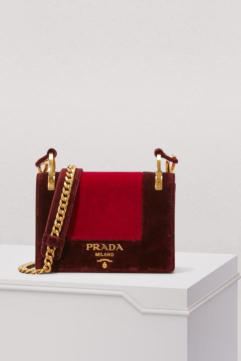 Patina Velvet Bicolor Shoulder Bag