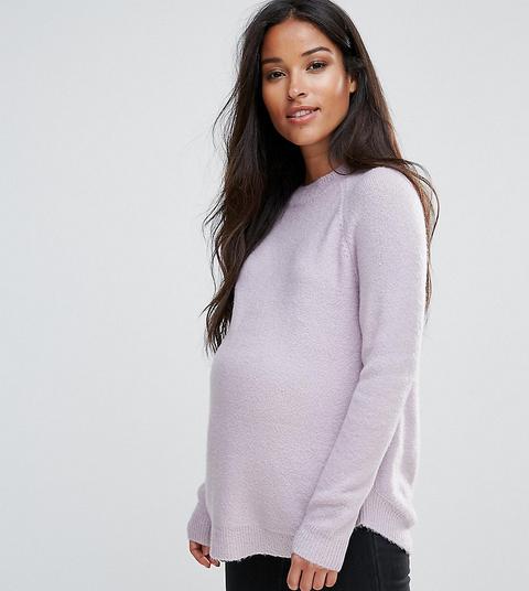 Asos Maternity - Maglione Girocollo In Filato Soffice - Viola