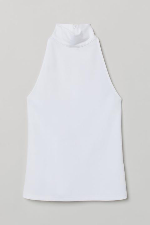 Top De Cuello Alto - Blanco