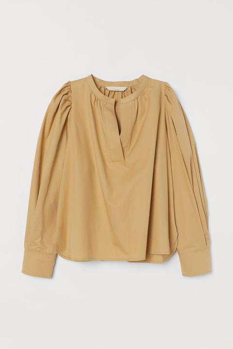 Blusa En Mezcla De Seda - Beis