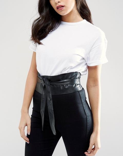 Asos Leather Obi Waist Belt - Black