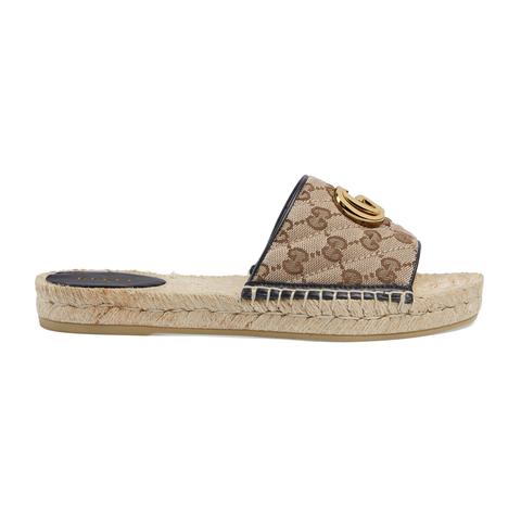 Mules Espadrilles En Toile Matelassée Pour Femme Avec Motif Gg