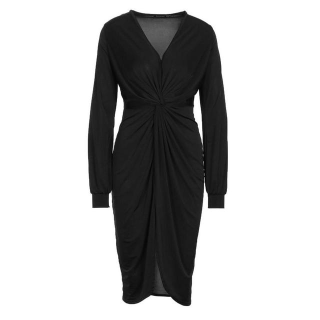 disco slinky twist front wrap dress