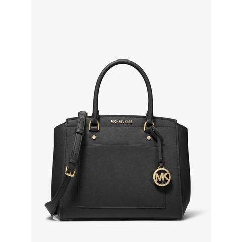 Bolso Satchel Park Grande De Piel Saffiano