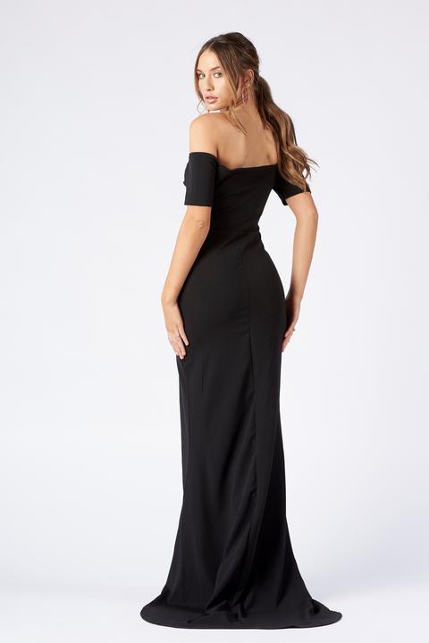 bardot thigh split dress