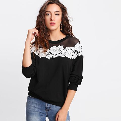 Camisa Con Encaje De Malla