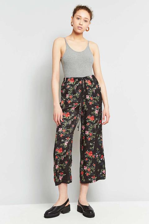 Light Before Dark Floral Satin Culottes