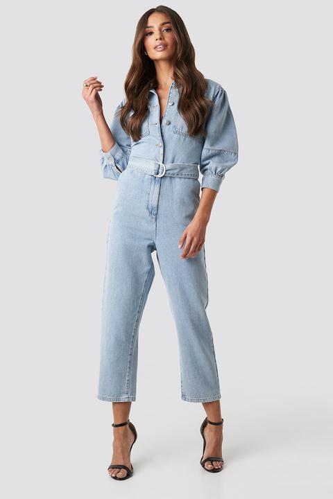 jumpsuit with puff sleeves