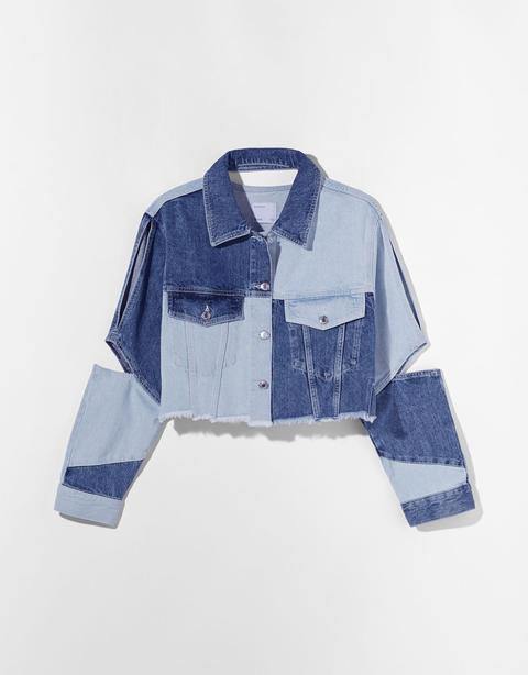 Cazadora Denim Cut Out Bicolor