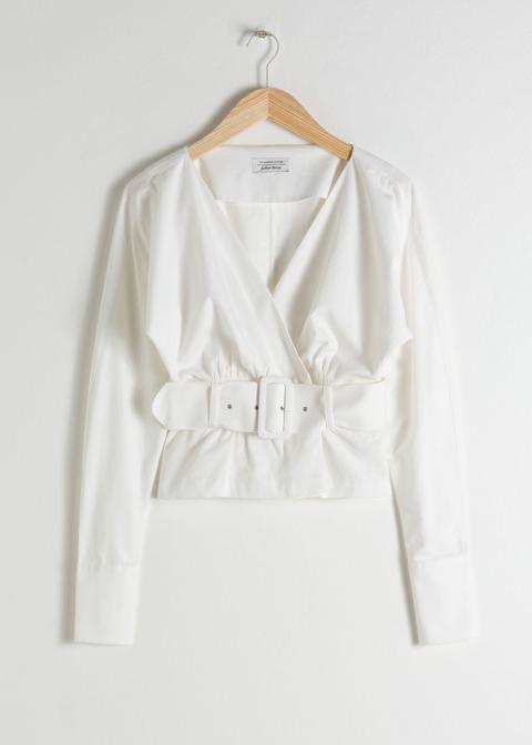 Belted Blouse - White from And Other Stories on 21 Buttons