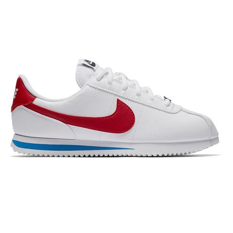 Nike - Zapatillas Deportivas De Niños Classic Cortez Ltr En Blanco Con Detalles A Contraste