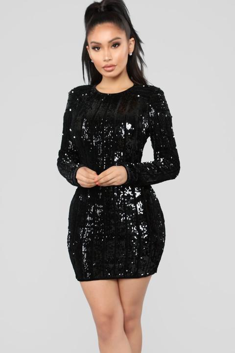 Sequin Dress - Black from Fashion Nova ...