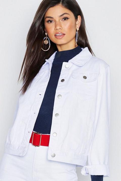 ladies white denim jacket