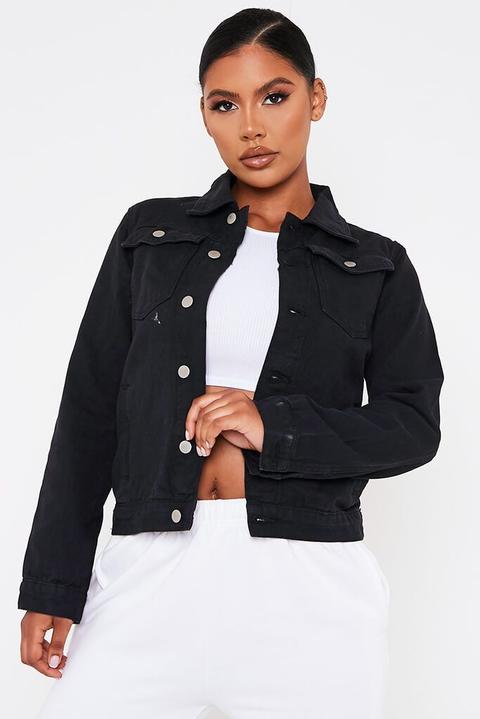 i saw it first black denim jacket