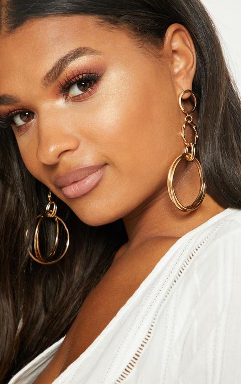 Gold Hoop Drop Earrings