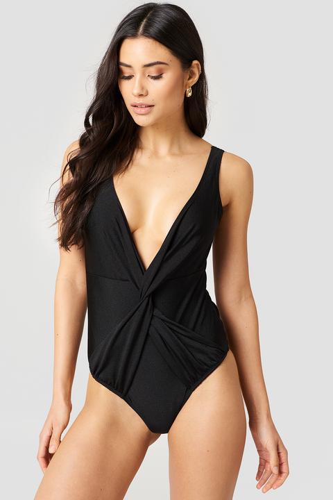 Front Knot Swimsuit Black