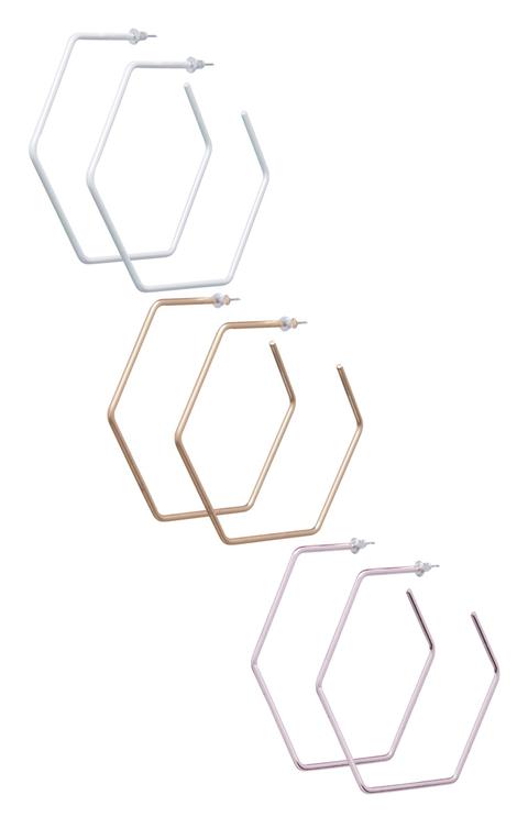 Multi 3pk Hexagon Hoops