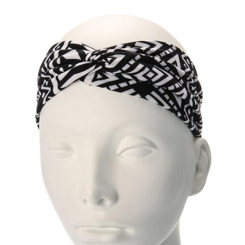 Claire's Black And White Aztec Turban Headwrap