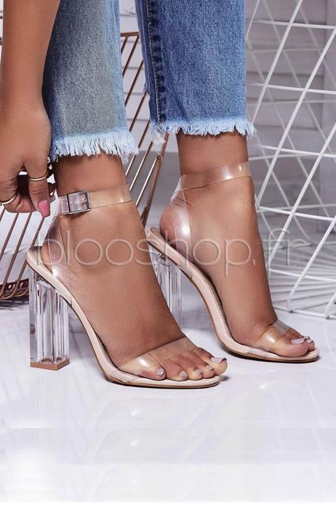 escarpin transparent nude