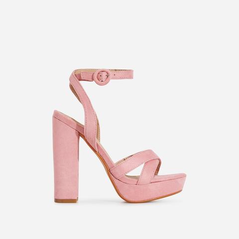 Amie Platform Heel In Blush Pink Faux 
