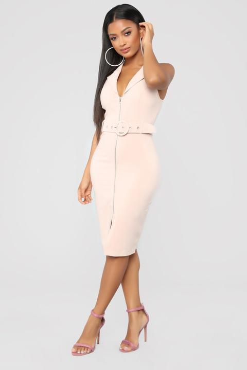 Savanna Belted Dress - Blush