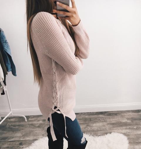 Devyn Knit Sweater Dress (light Blush)