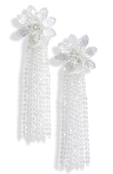 Statement Crystal Tassel Drop Earrings