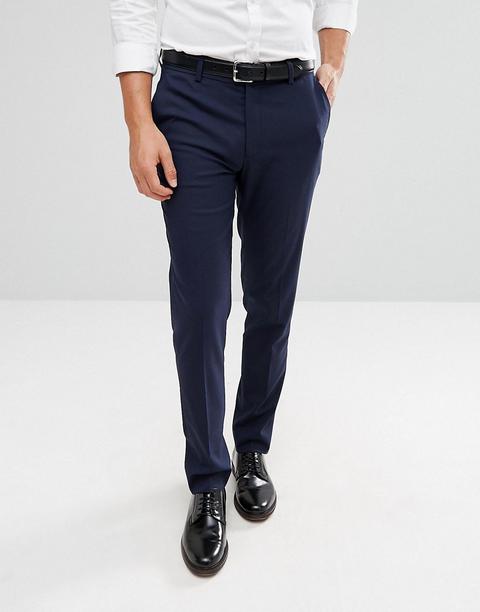 Asos Design Skinny Smart Trousers In Navy