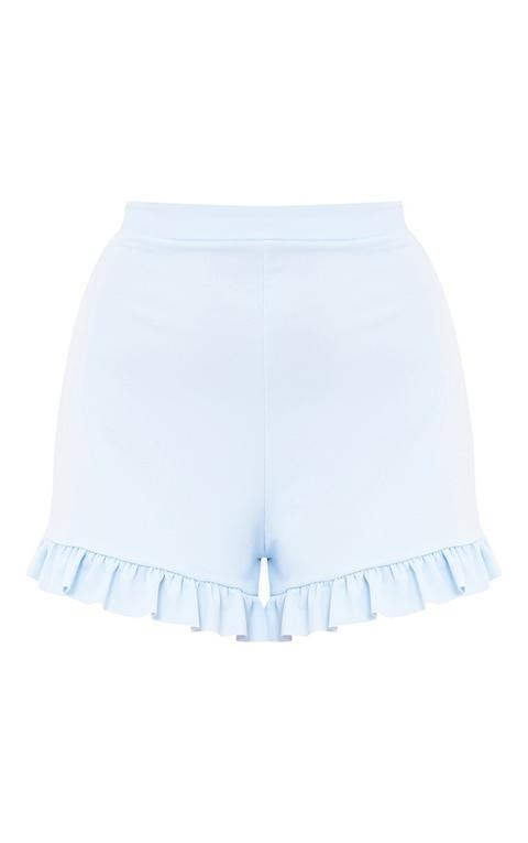 Baby Blue Frill Hem Shorts