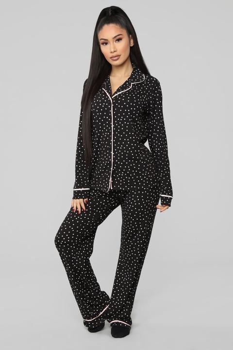 Cozy Nights With You Pj Set - Black/combo