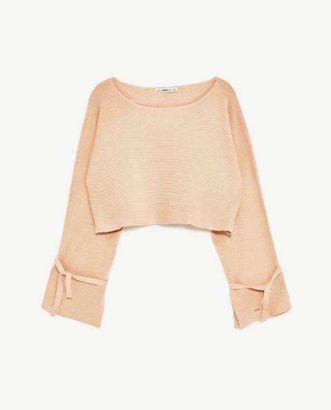 Pullover Cropped Dettaglio Nastri