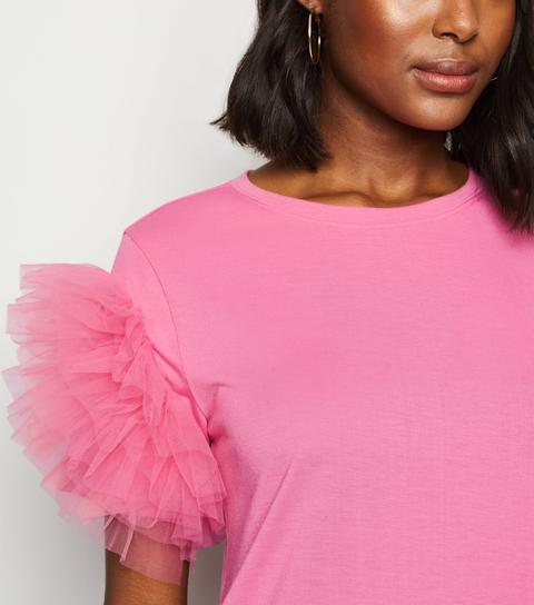 pink mesh t shirt