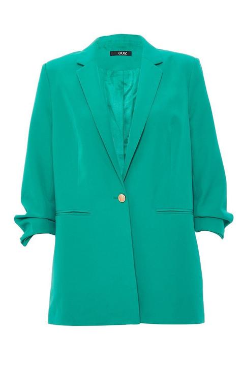 Jade Green 3/4 Button Suit Jacket