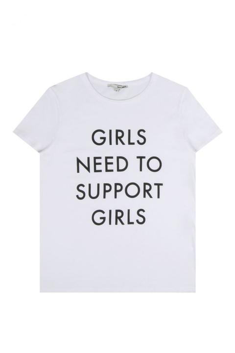 T-shirt Bianca Con Slogan Nero