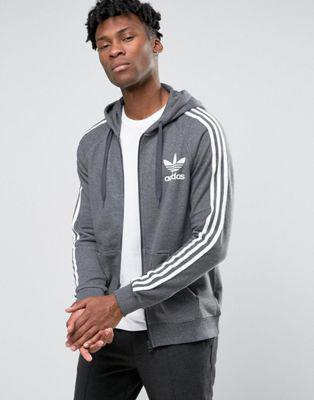 Adidas Originals - Ay7786 - Felpa Con Cappuccio Con Zip E Trifoglio