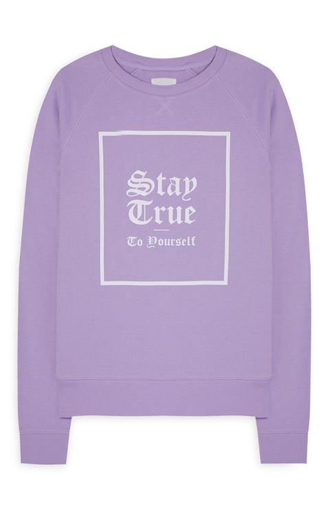 Sudadera Lila Con Mensaje