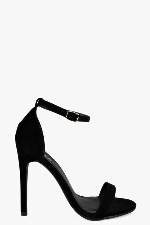 Suedette Skinny Barely There Heels