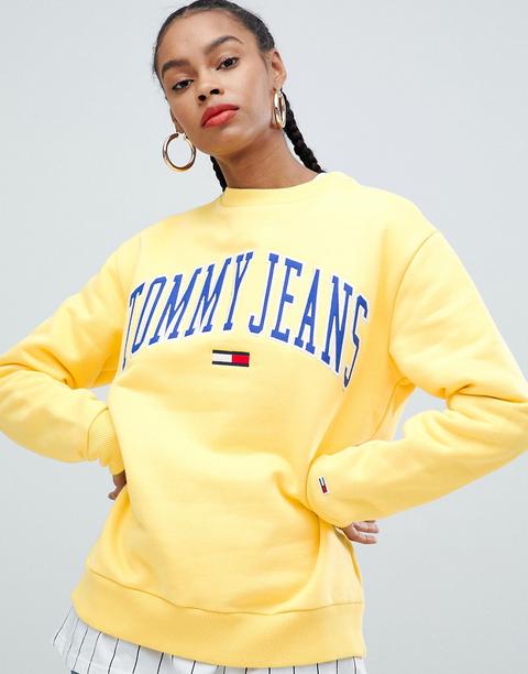tommy jeans yellow jumper Cheaper Than 