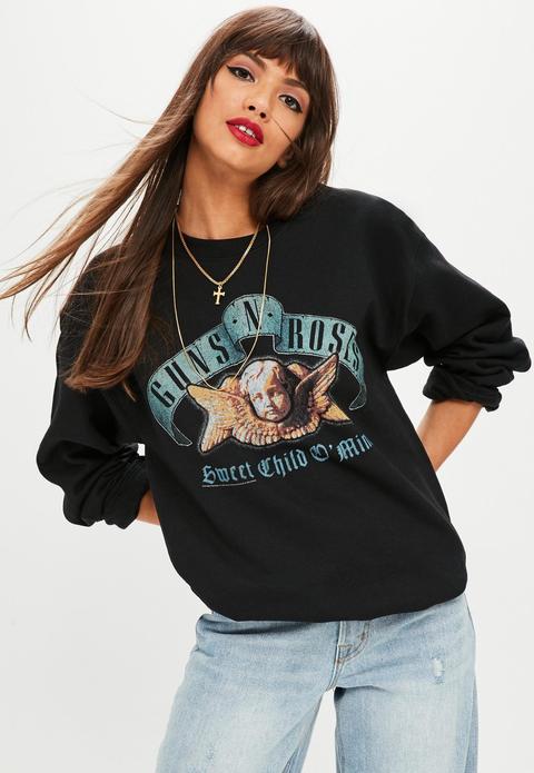 Black Guns N Roses Cherub Sweatshirt, Black