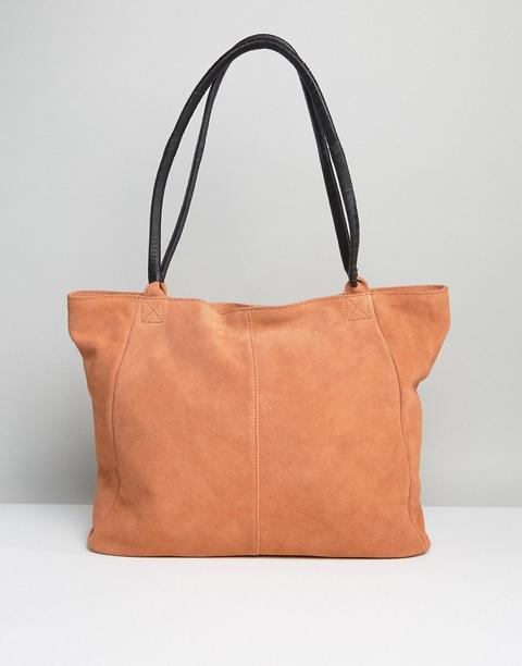 Asos - Borsa Shopper Scamosciata Con Manici - Arancione