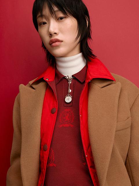Manteau Ajusté En Pure Laine