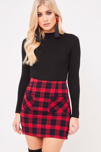 checked skirts