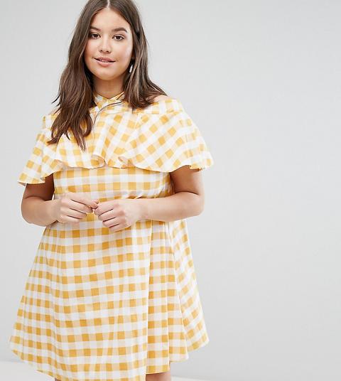 Minivestido Veraniego De Vichy Con Cuello Halter De Asos Curve