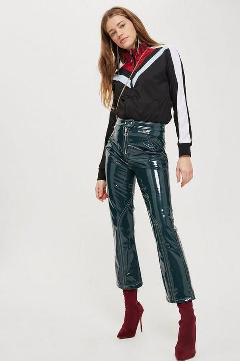 Vinyl Kick Flare Trousers