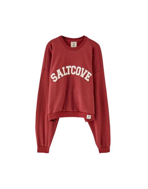 Sudadera College Texto Bordado