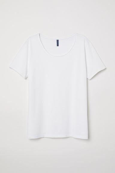 H & M - T-shirt Scollata - Bianco