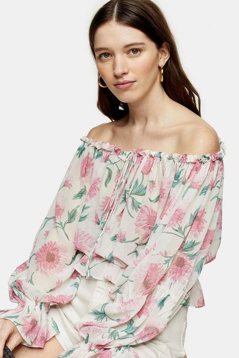 Pink Floral Print Blouse