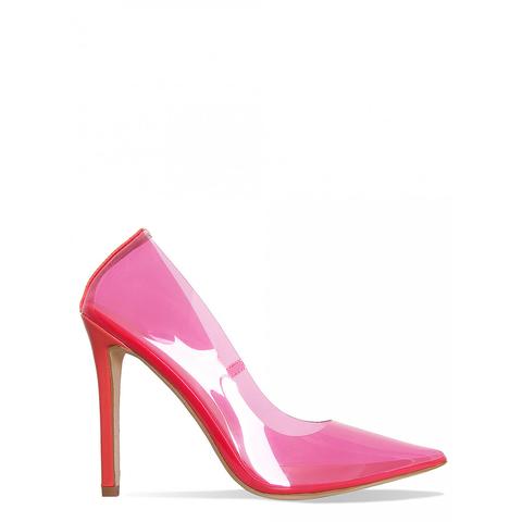 Nova Fuchsia Clear Stiletto Court Shoes